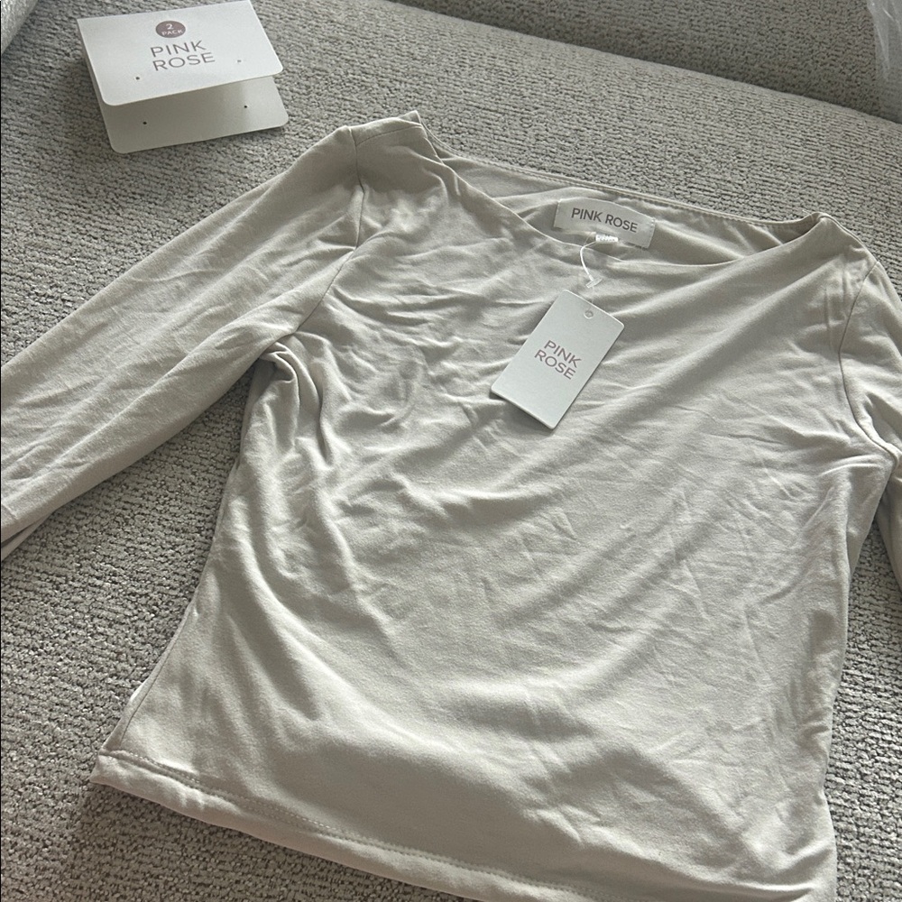 Pink Rose Women's Elegant Cream Blouse